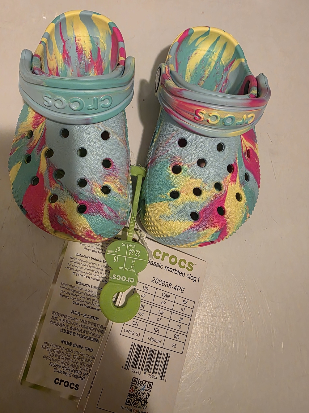 Crocs Kids Classic Marbled Clog — Blue Multi